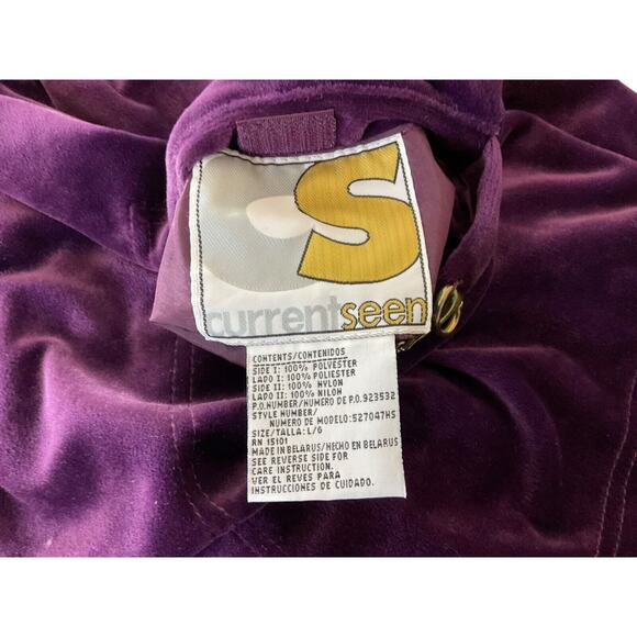 Current Seen Women's Large Purple Jacket Reversible Double Sided Velvet Feel - Picture 3 of 7